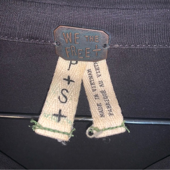 We The Free Blue High Low Henley Top Long Sleeve S - Picture 4 of 9